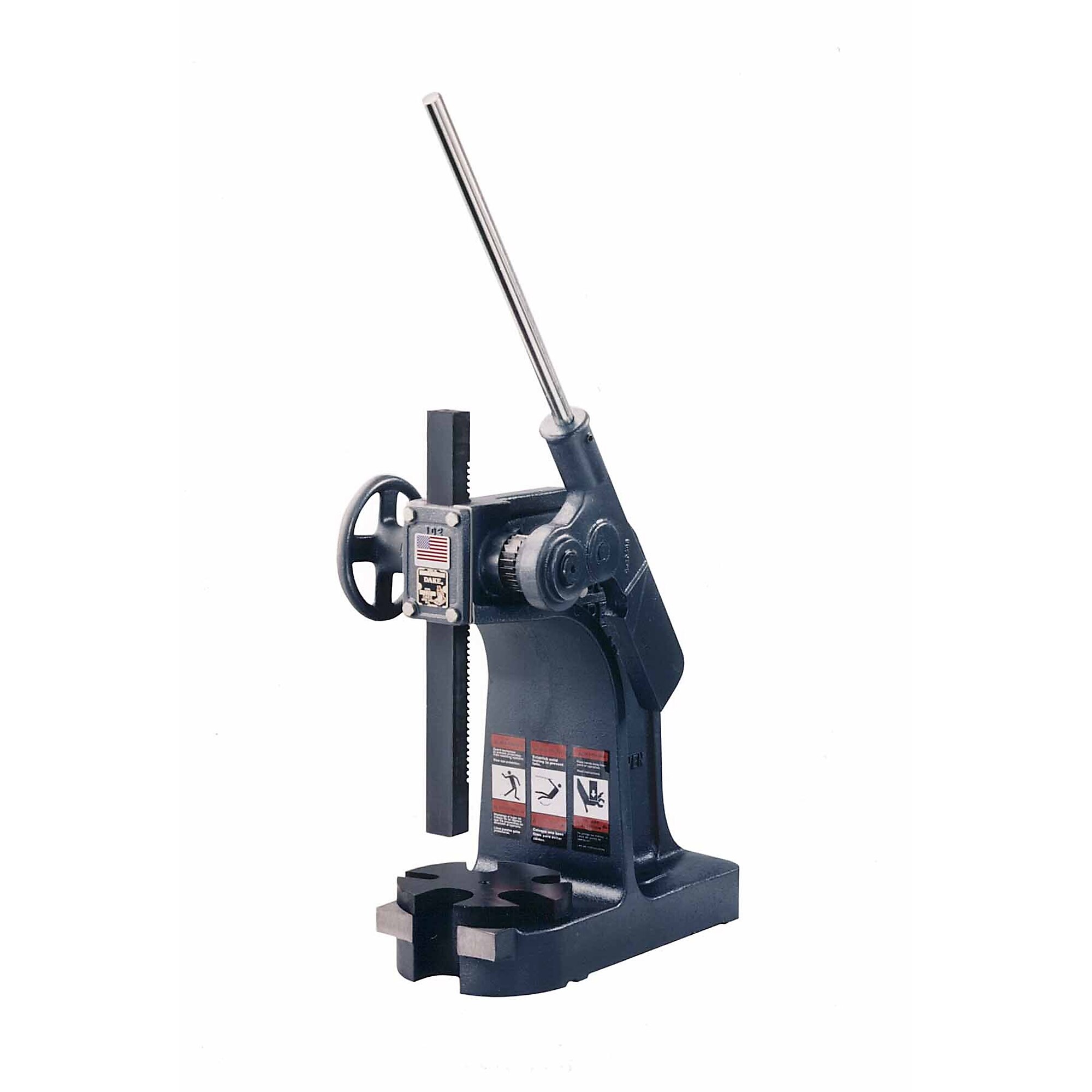 Dake, 3-ton Ratchet Leverage Press, Continuous Force 3 Tons, Anvil Diameter 1.25 in, Arbor Press Height 19 in, Model# D-902001